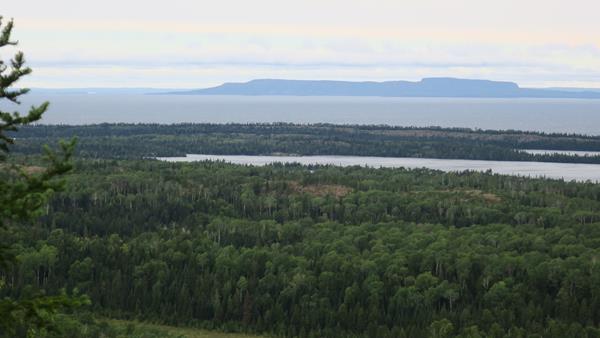 From the top of Mt. Franklin Lake Superior and the Canadian shoreline can be seen.
