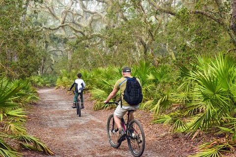 Two bikers riding down the Main Road