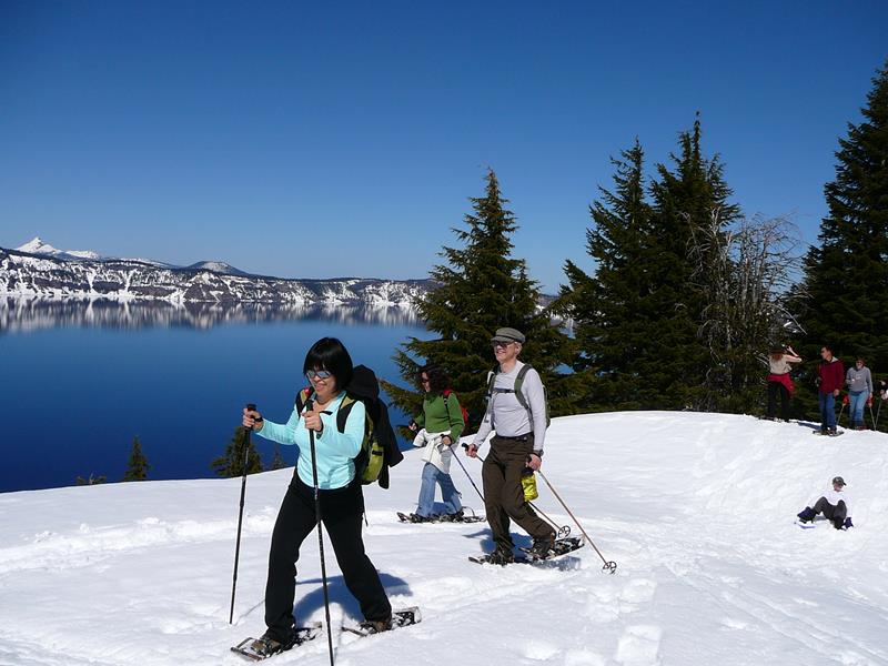 Snowshoeing at Crater Lake