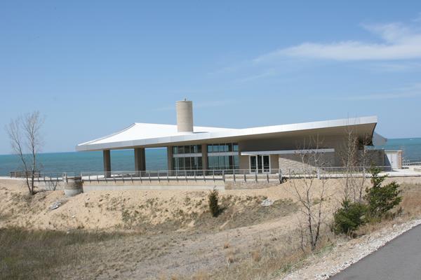 Photo of Portage Lakefront and Riverwalk Pavilion.