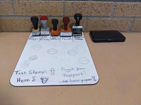 Inked stamps provide a visual reminder of your visit to our site.