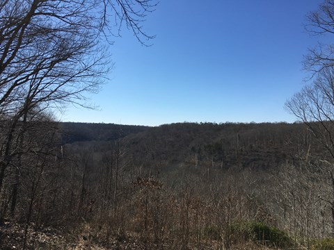 A winter view above a river valley