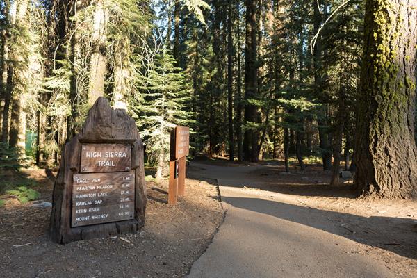 The sign for the High Sierra Trailhead