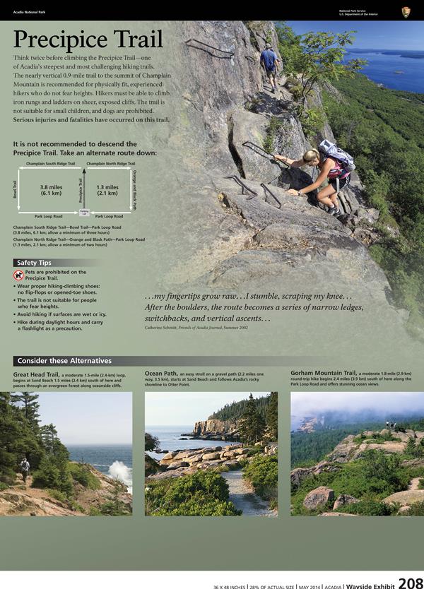 Image of an interpretive wayside entitled Precipice Trail