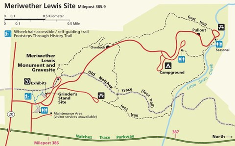 A map showing the location of the trail to follow.