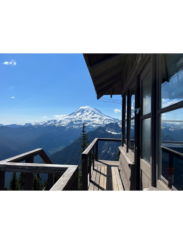 View of Mount Rainier from Shriner Peak Fire Lookout