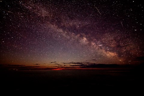Moon-rise and Milky Way from Ocean Path