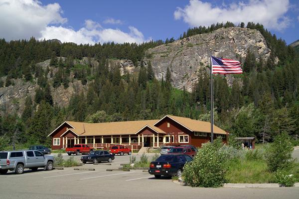 The Rising Sun Motor Inn — Red-sided with yellow lettering saying its name.