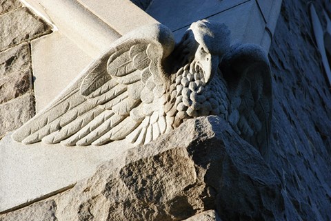 eagle carved into granite