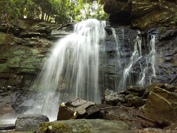 View of Kate's Falls cascading over cliff