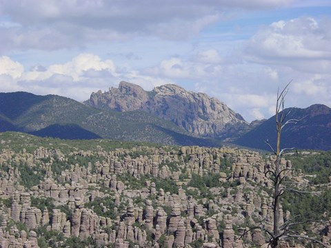 Mountain with several rock formations