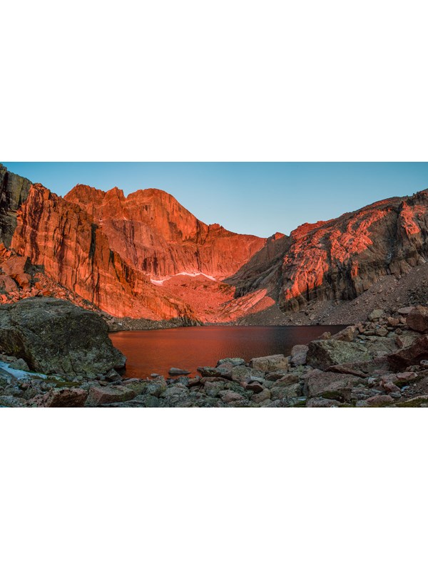 sunrise at Chasm Lake in late summer