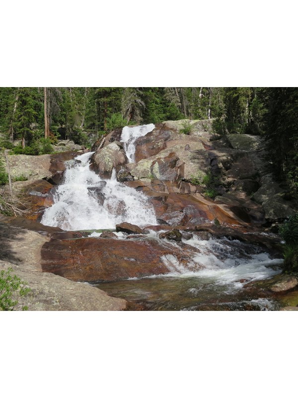 water cascading down rocks