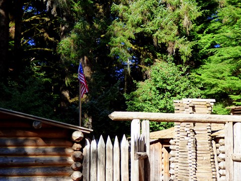 Fort Clatsop with Flag