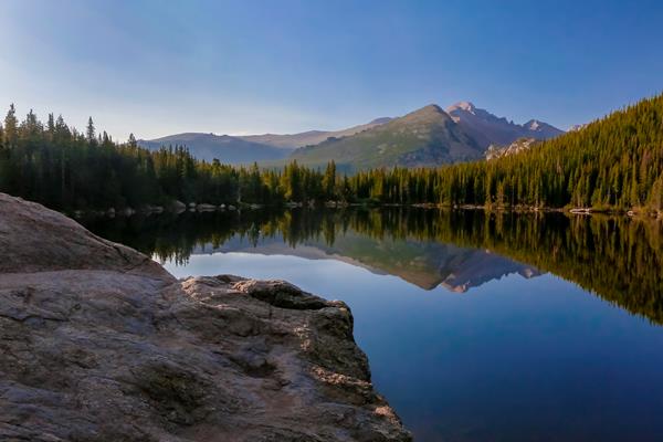 view of Bear Lake from the Bear Lake Trail in summer