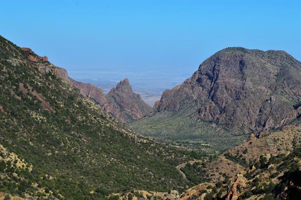From this viewpoint one can look down on the Basin and out the Window to the low desert.