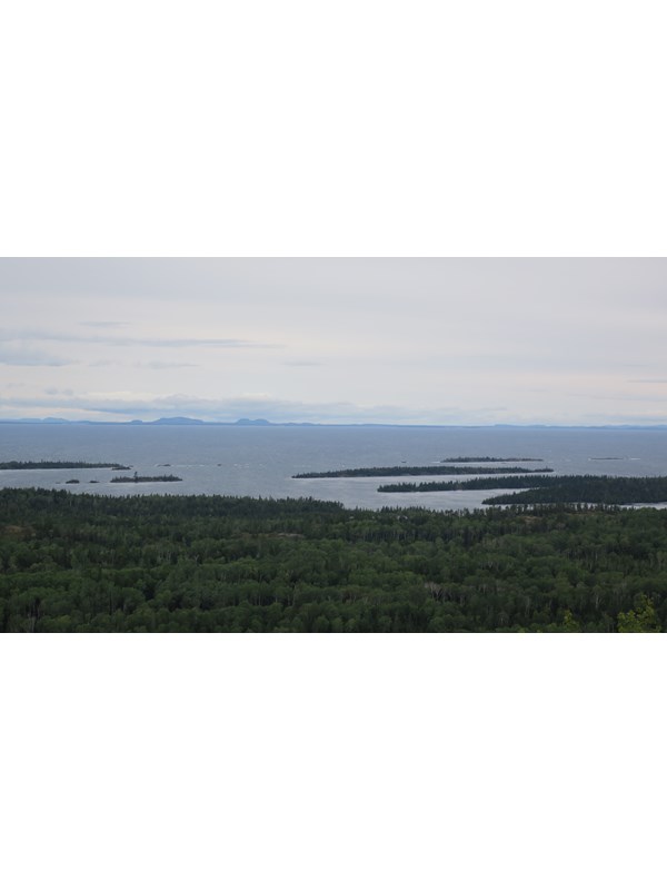 View from Mt. Franklin looking north to the Canadian shoreline.