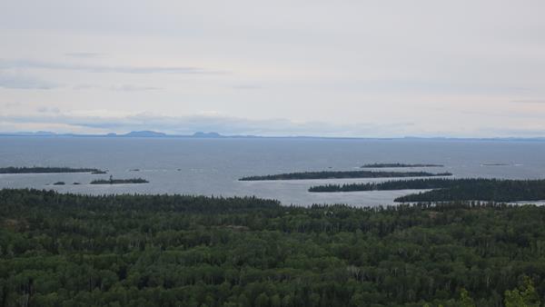 View from Mt. Franklin looking north to the Canadian shoreline.