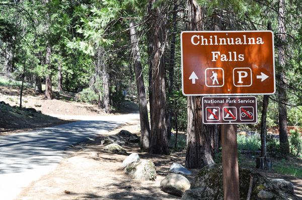 Chilnualna Falls Trailhead sign