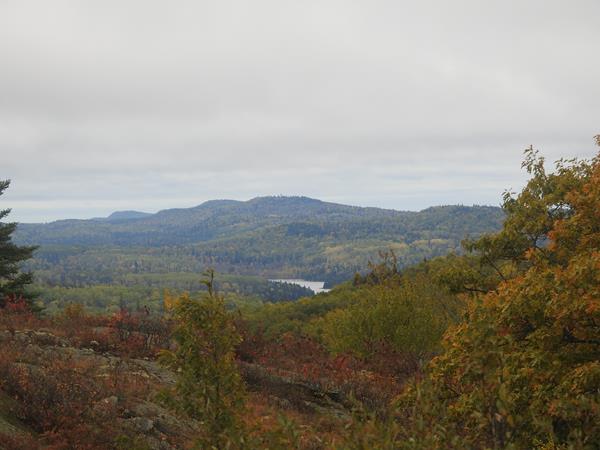 Ridgetop view with cloudy sky at Isle Royale National Park.