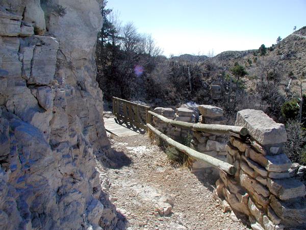 A wooden bridge along the trail.