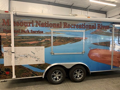 Mobile Ranger Station with image of Missouri River on it.