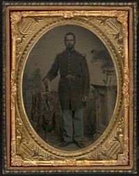Portrait of Private William Wright, 114th US Colored Infantry, in military uniform