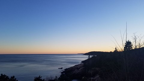 View of the ocean and coastline from the ocean path trail