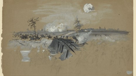 The First Gun at Chickamauga by Alfred Waud