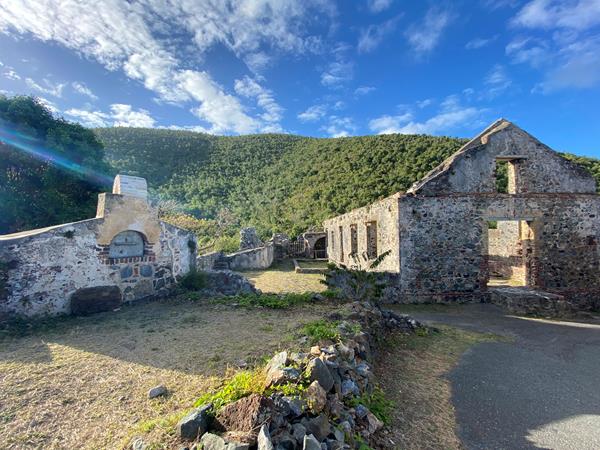 The remains of impressive stone building give a sense of the time of earlier days on St. John