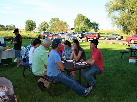 A group of people at a picnic