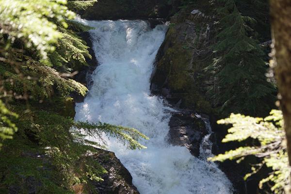60 foot waterfall in a scenic gorge