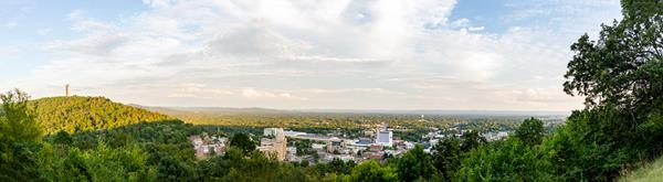 West Mountain with a view of hot springs mountain tower in the distance.