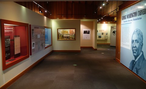 Exhibit panels in the George Washington Carver NM museum