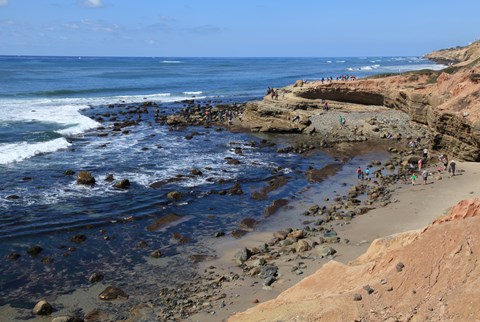 A rocky shore at the ocean