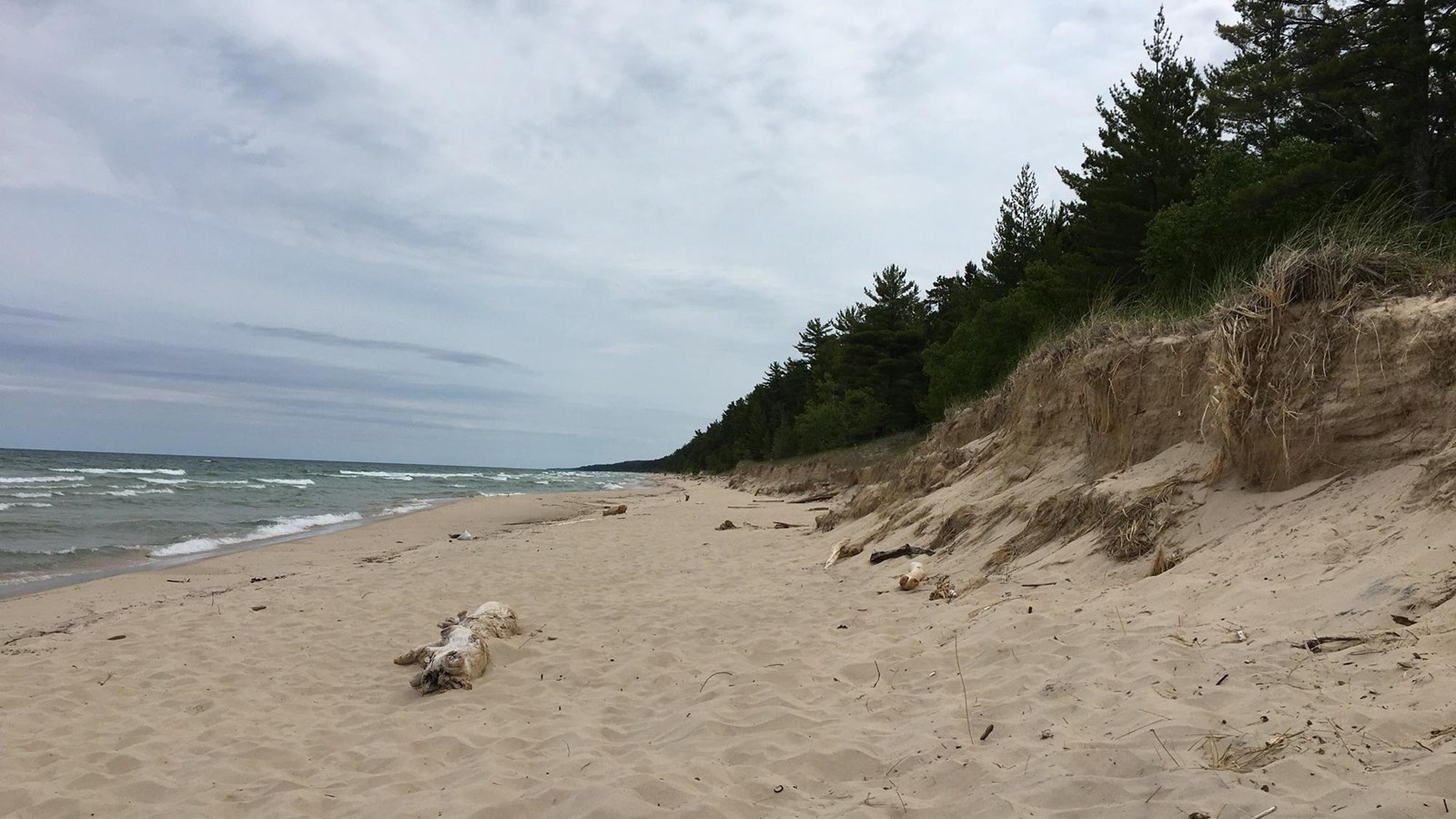 Lonely beach near the Beaver Basin Wilderness Area along Lake Superior.