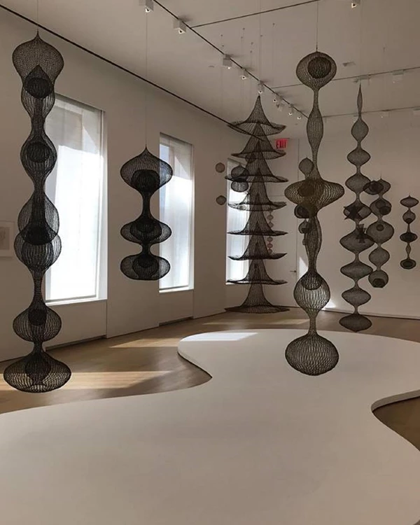 Wire sculptures by Ruth Asawa.