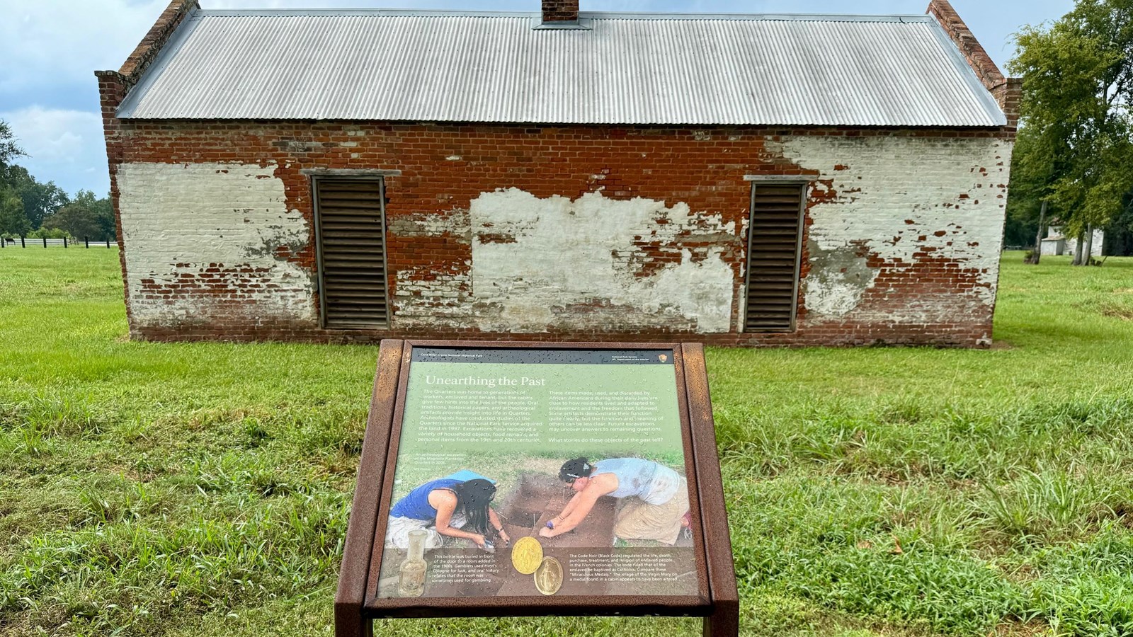 Archaeological excavation on Magnolia Plantation