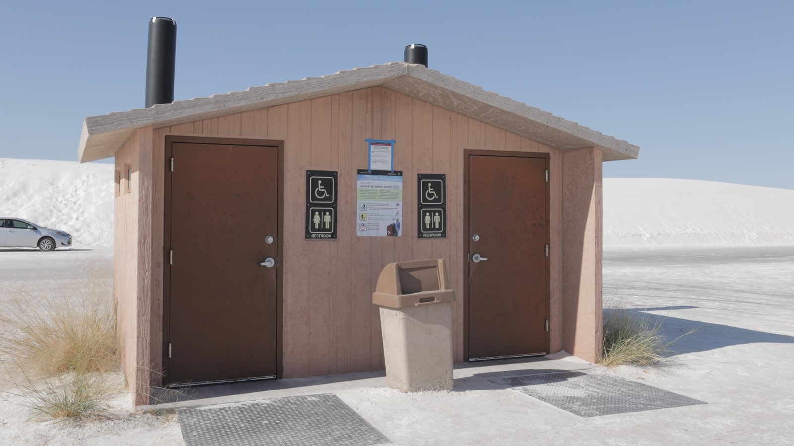 The Evening Program Area restroom along Dunes Drive.