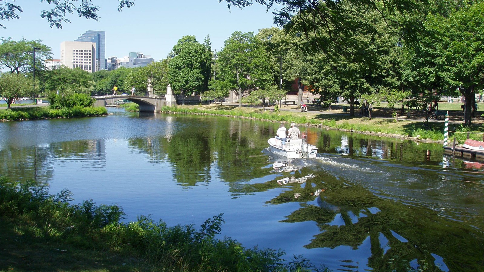 River with tress surrounding it. 
