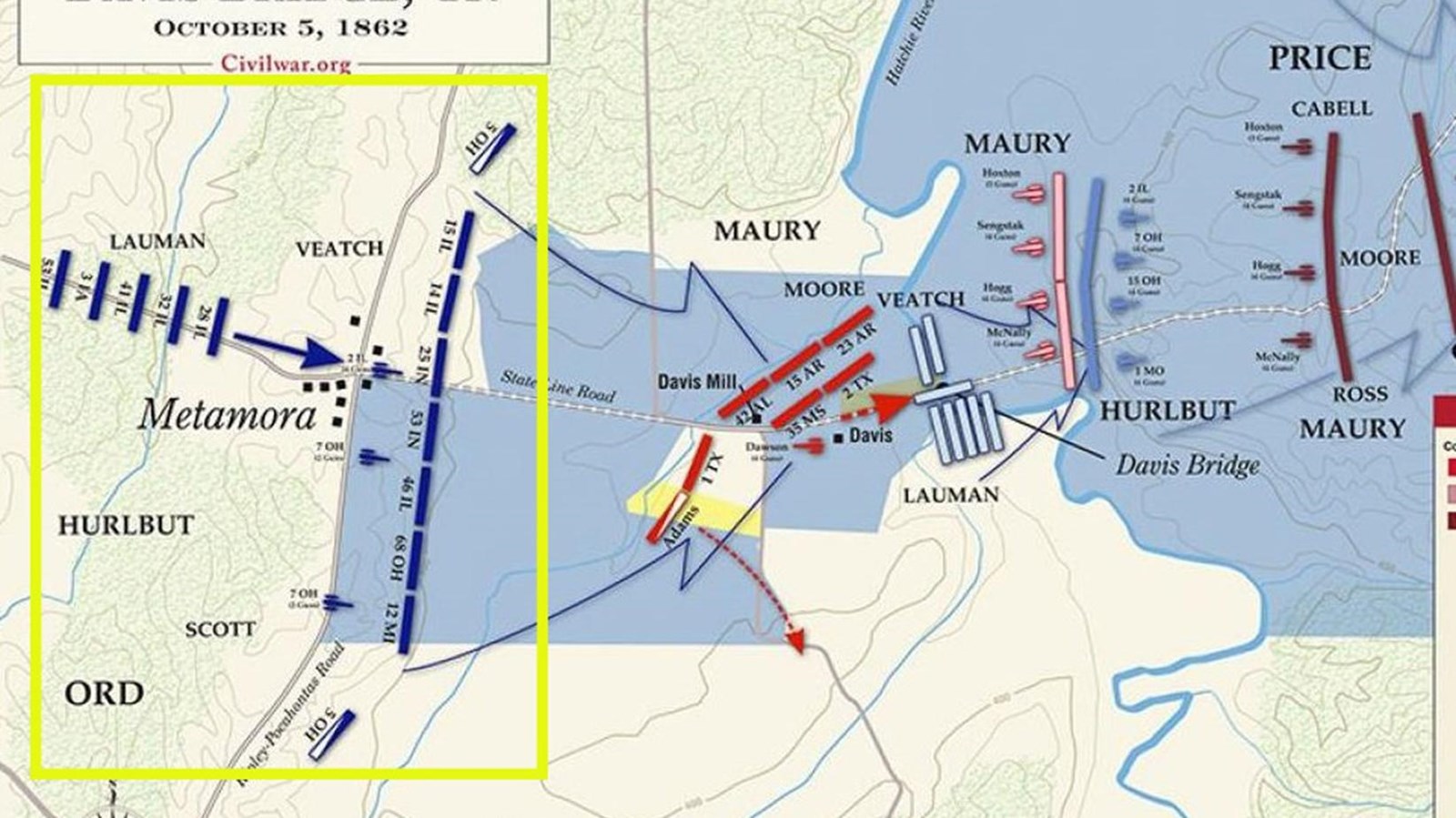 Map of the Davis Bridge Battlefield