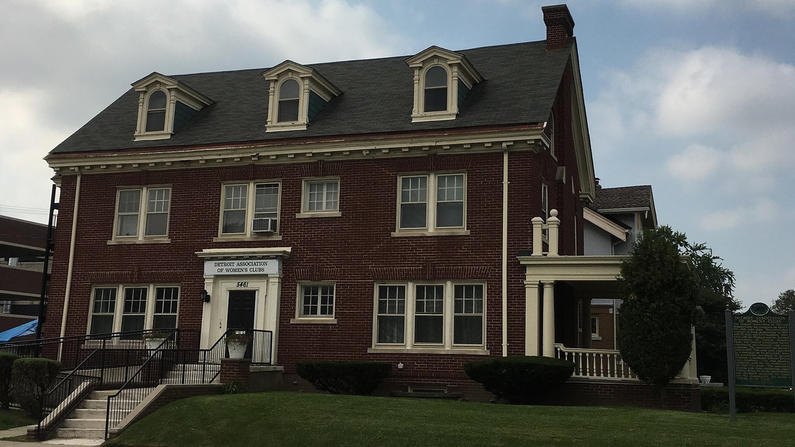 Two story brick house. 