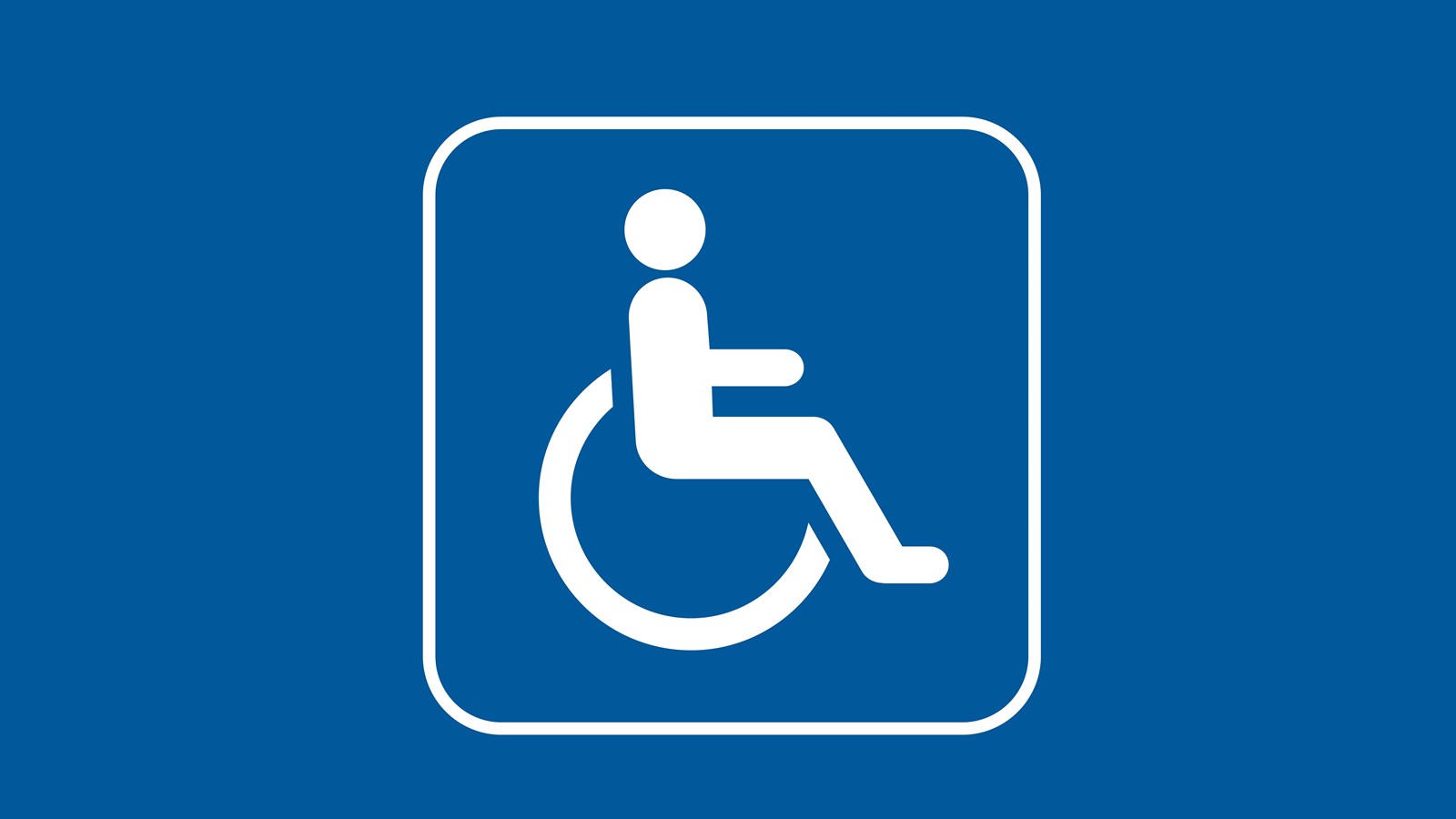Wheelchair Accessibility Symbol on a blue background