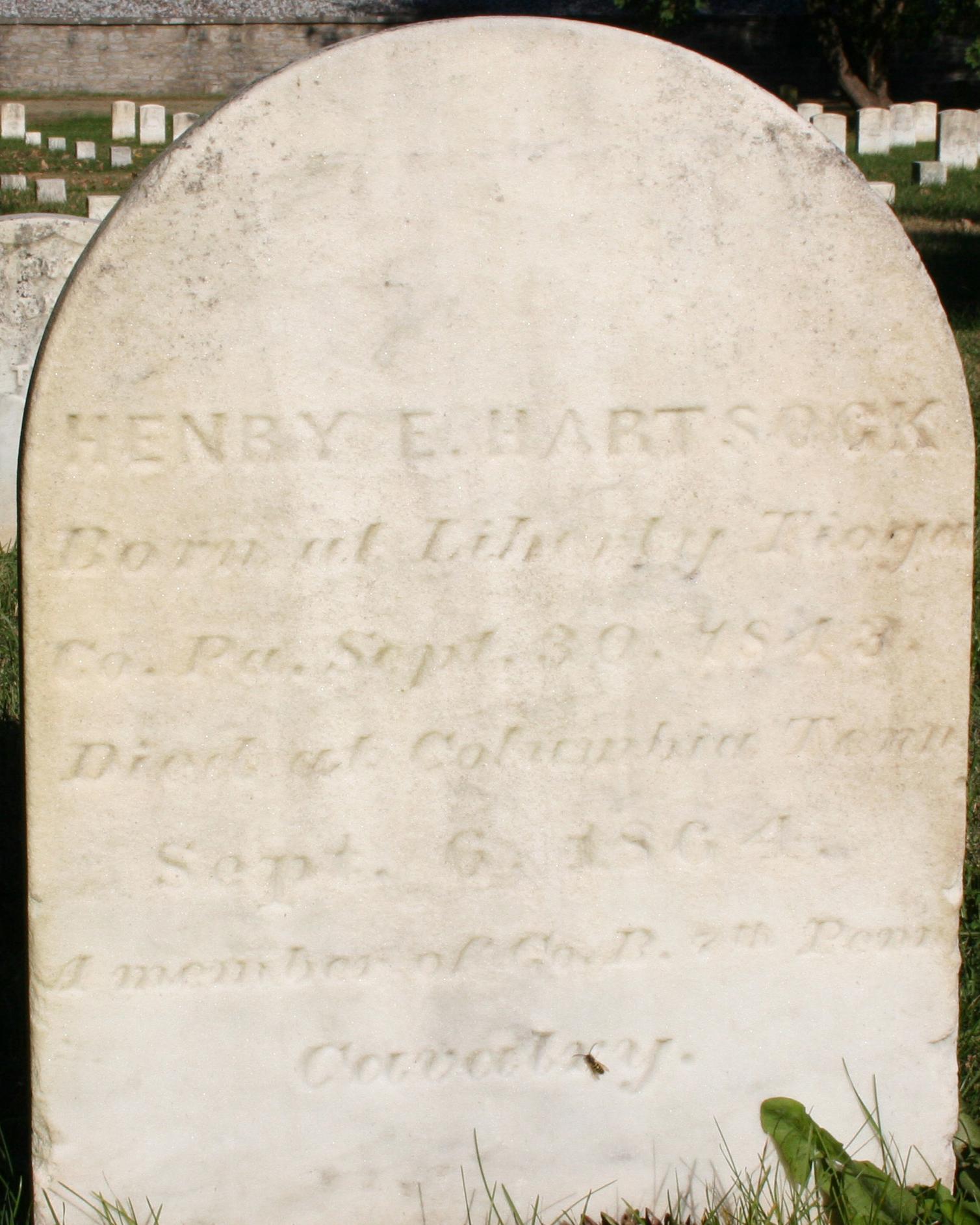 Headstone of Henry E. Hartsock
