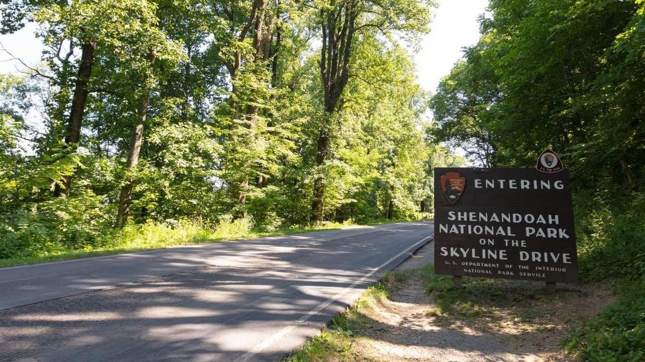 A color photograph of a sign for the Rockfish Entrance Station, located ahead.