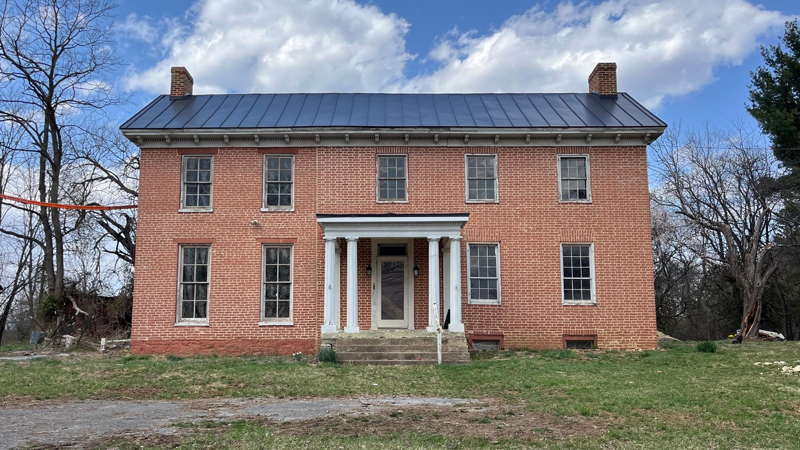 Histroic two-story brick house on the Cedar Creek Battefield. 