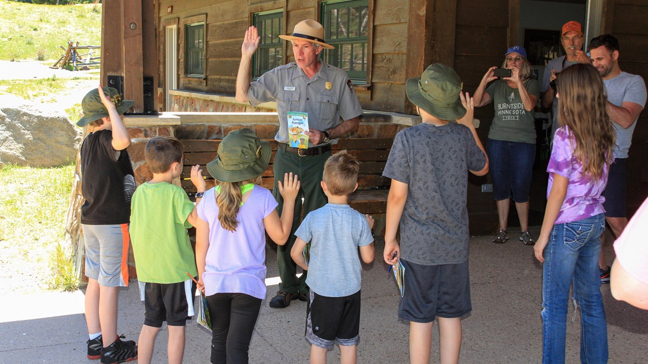 A group of Junior Rangers are at Hidden Valley