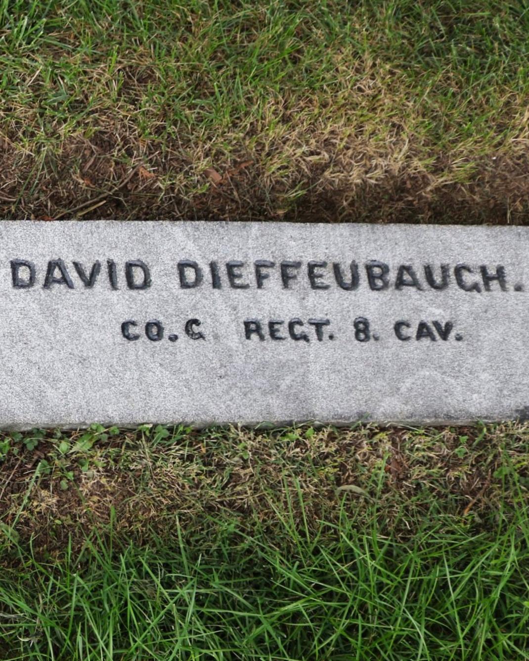 Gravestone of David Dieffeubaugh in Gettysburg National Cemetery