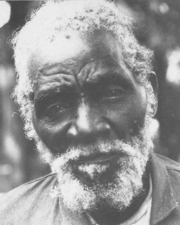 A older black man with gray hair and beard and a furrowed brow looks into the camera.