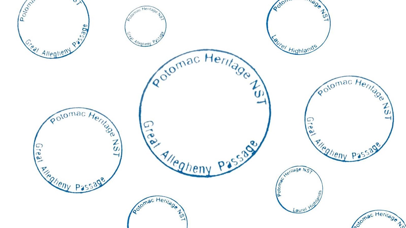 Collage of Pennsylvania Passport Stamps for the Potomac Heritage NST